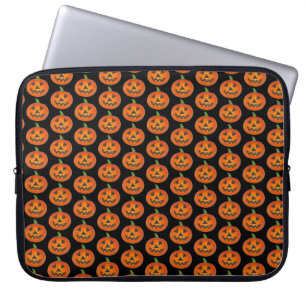 Happy Halloween Orange Pumpkin Jack o' Lantern Laptop Sleeve