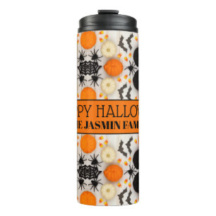Happy Halloween Orange Pumpkin Thermal Tumbler