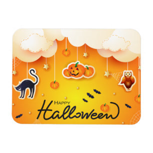Happy Halloween over the Clouds Magnet