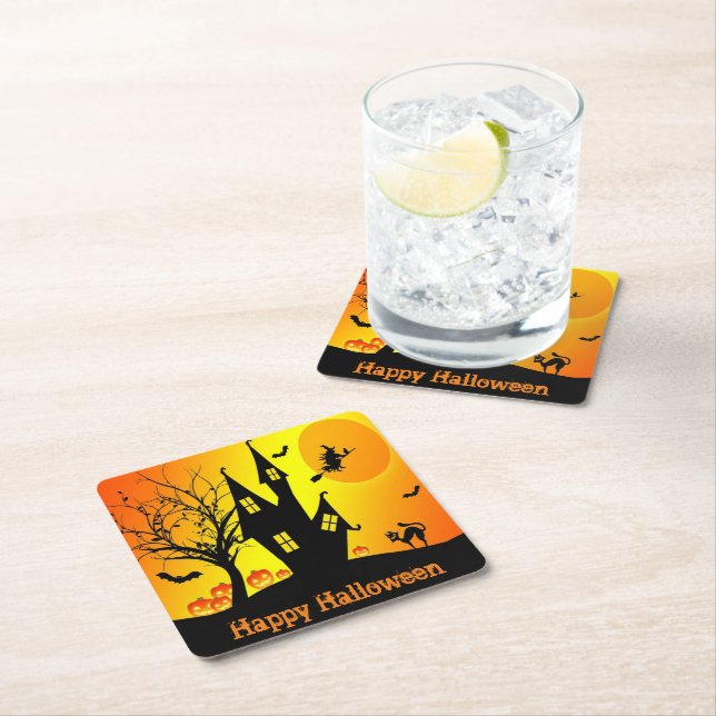Happy Halloween Paper Coaster (Insitu)