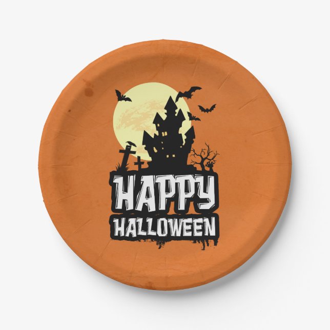 Happy Halloween Paper Plate (Front)