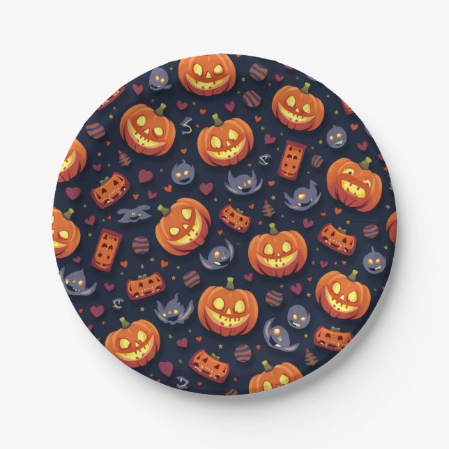 Happy Halloween Paper Plates (Front)
