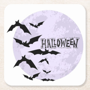 Happy Halloween Paper Undercuts Square Paper Coaster