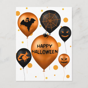 Happy Halloween Party Balloons Holiday Postcard