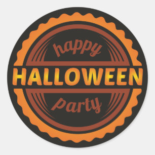 Happy Halloween Party black & gold sticker