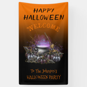 Happy Halloween Party decor custom Welcom  Banner