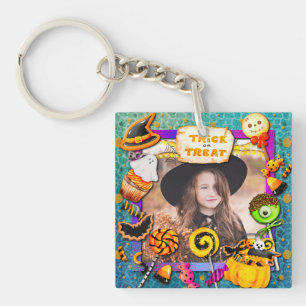 Happy Halloween party filled with trick-or-treat Key Ring