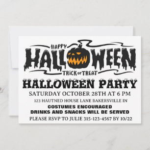 Happy Halloween Party Inivitation Holiday Card