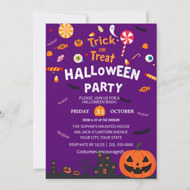 Happy Halloween Party Invitation (Front)