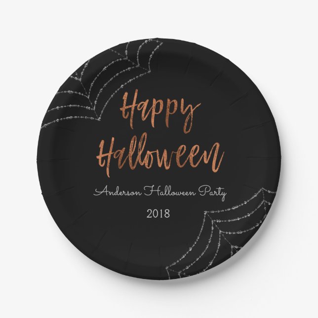 Happy Halloween Party Modern Halloween Plates (Front)