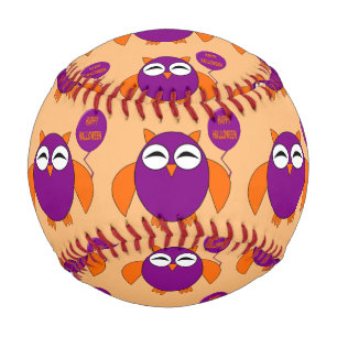 Happy Halloween Party Owl Baseball