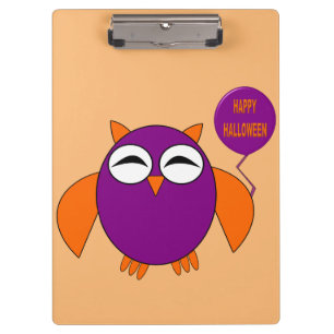Happy Halloween Party Owl Clipboard