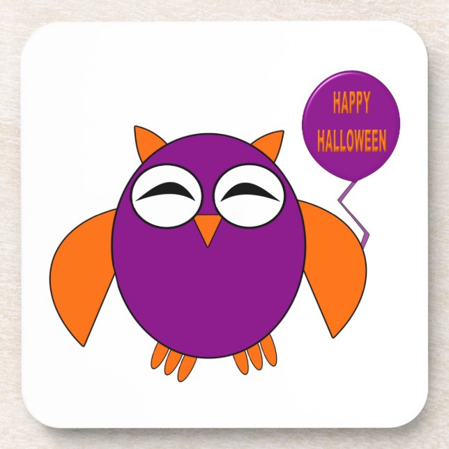 Happy Halloween Party Owl Coaster (Front)