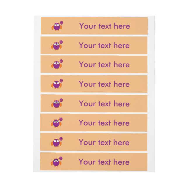 Happy Halloween Party Owl Customisable Labels (Sheet)