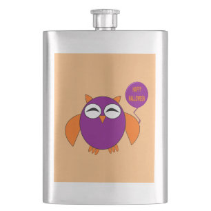 Happy Halloween Party Owl Flasks