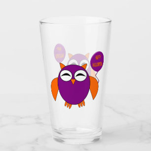 Happy Halloween Party Owl Glass