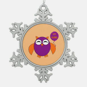 Happy Halloween Party Owl Ornament