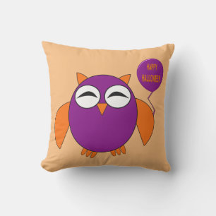 Happy Halloween Party Owl Outdoor Pillow
