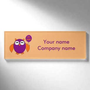 Happy Halloween Party Owl Personalised Name Tag