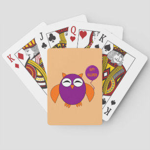 Happy Halloween Party Owl Playing cards