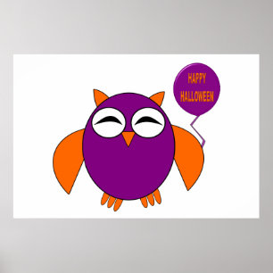 Happy Halloween Party Owl Poster