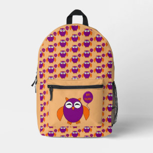 Happy Halloween Party Owl Printed Backpack