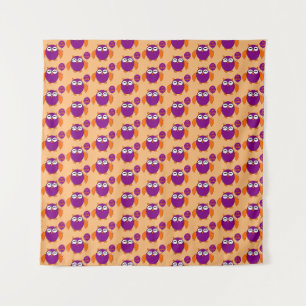 Happy Halloween Party Owl Tapestry