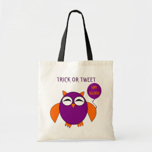 Happy Halloween Party Owl Trick or Tweet Custom Tote Bag