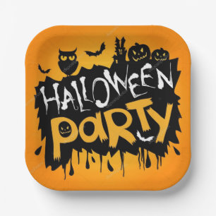 Happy Halloween Party Paper Plate