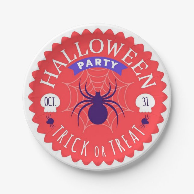 Happy Halloween Party Paper Plate (Front)