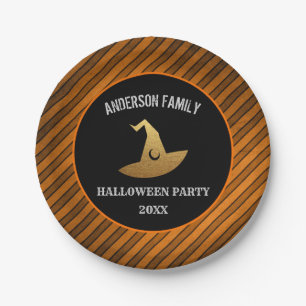 Happy Halloween Party Personalised Witch Paper Plate