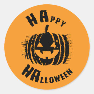 Happy Halloween Party Pumpkin Classic Round Sticker