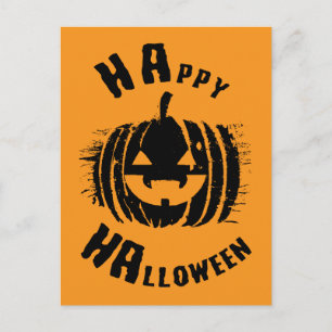 Happy Halloween Party Pumpkin Postcard