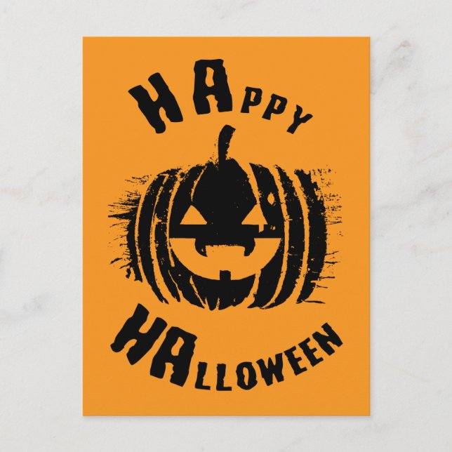 Happy Halloween Party Pumpkin Postcard (Front)
