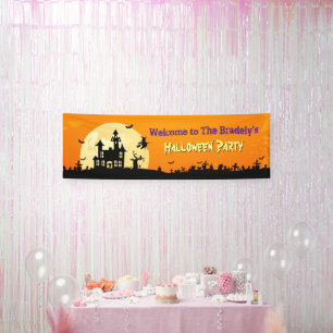 Happy Halloween Party Scary Haunted House Zombie Banner