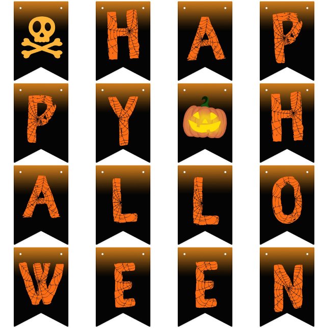Happy Halloween Party spiderweb spooky typography  Bunting (Creator Uploaded)