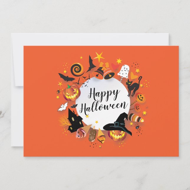 Happy Halloween Party Template Card Invitation (Front)