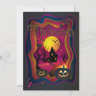 Happy Halloween Party "Treat or Trick" Card