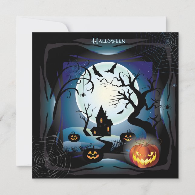 Happy Halloween Party "Treat or Trick" Card (Front)