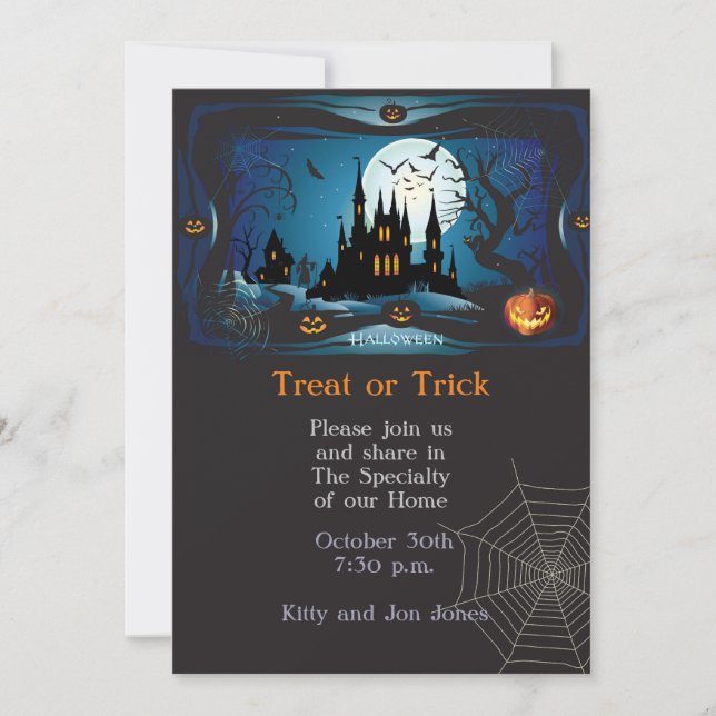 Happy Halloween Party "Treat or Trick" Magical Invitation (Front)