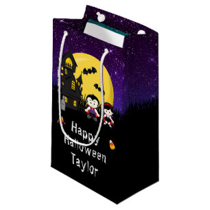 Happy Halloween Party Vampires Purple Small Gift Bag