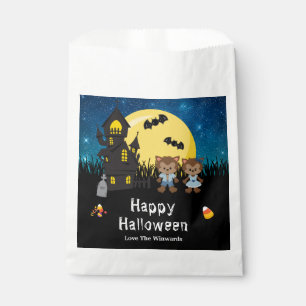 Happy Halloween Party Werewolf Blue Favour Bag