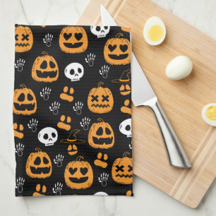 Happy Halloween Pattern Kitchen Towel