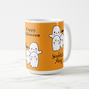 Happy Halloween Personalise NAME Ghosts Bat Coffee Mug