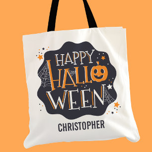 Happy Halloween Personalised Trick Or Treat Candy Tote Bag