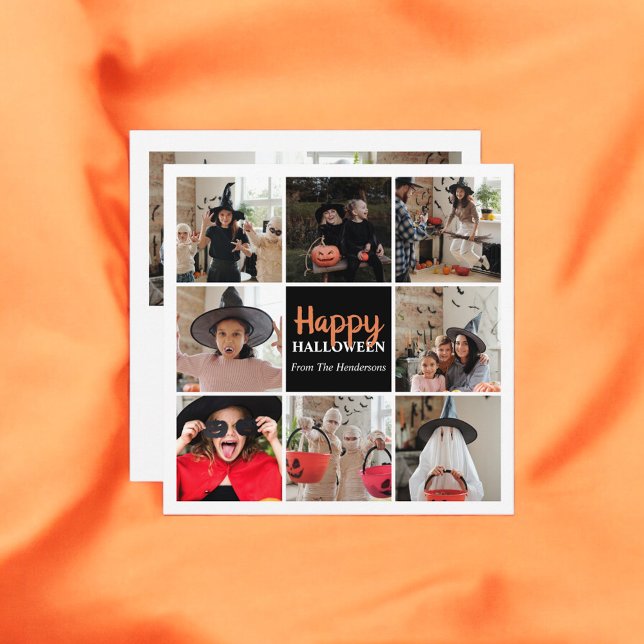 Happy Halloween Photo Collage Simple Card (Creator Uploaded)