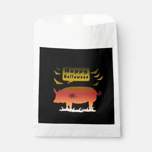 Happy Halloween Pig Favour Bag (Front)