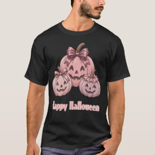Happy Halloween Pinkoween Vintage Pumpkin Trio T-Shirt