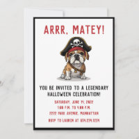 Happy Halloween Pirate English Bulldog