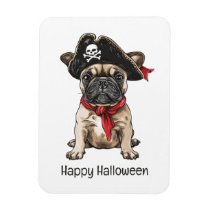 Happy Halloween Pirate French Bulldog Magnet